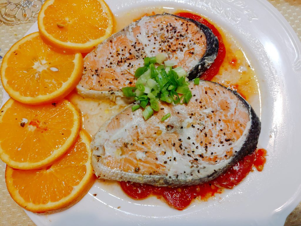 橙汁烤鮭魚